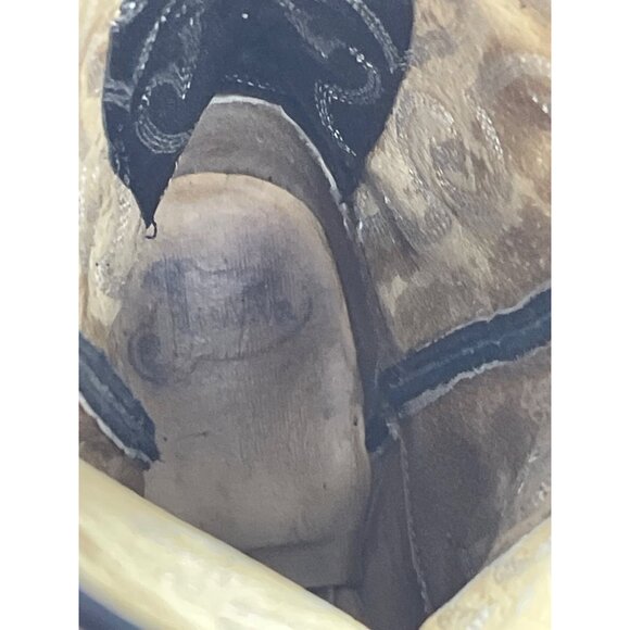 Justin Boots Womans Vintage Black Leather Western mid Calf Boots 6.5B SKU 9561 - Picture 11 of 16